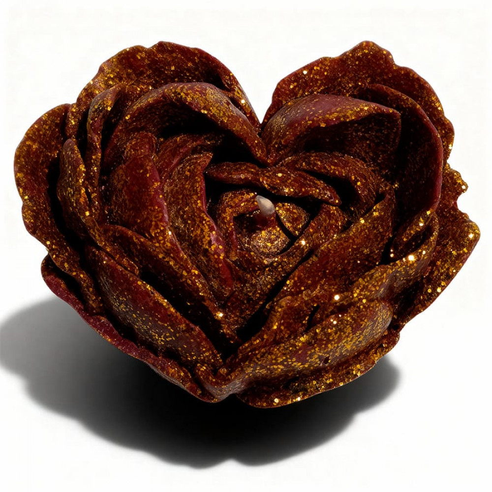 Різне - Свічка низькотемпературна у вигляді троянди з глітером GlowKink бордова, М 46