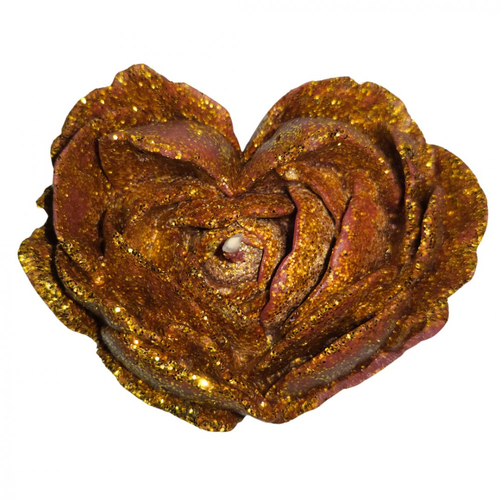 Різне - Свічка низькотемпературна у вигляді троянди з глітером GlowKink бордова, М