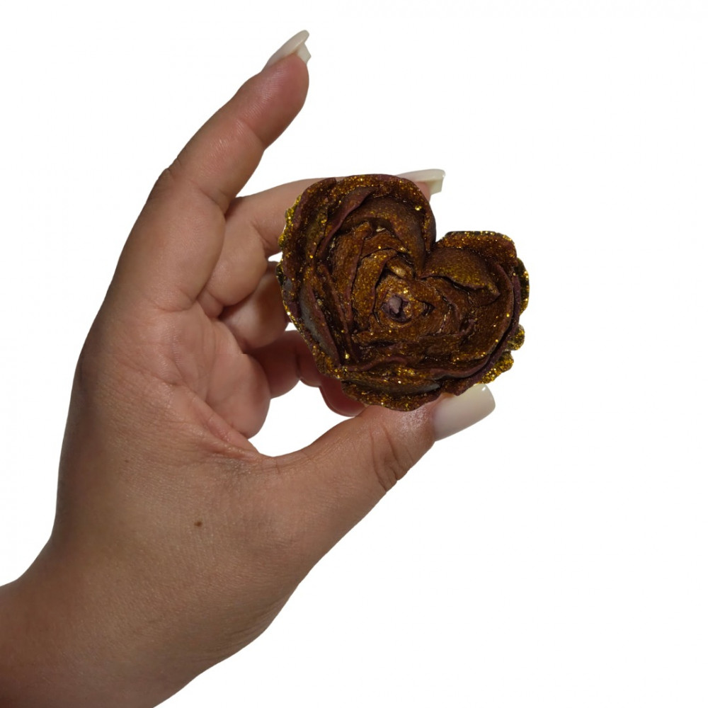 Різне - Свічка низькотемпературна у вигляді троянди з глітером GlowKink бордова, М 50