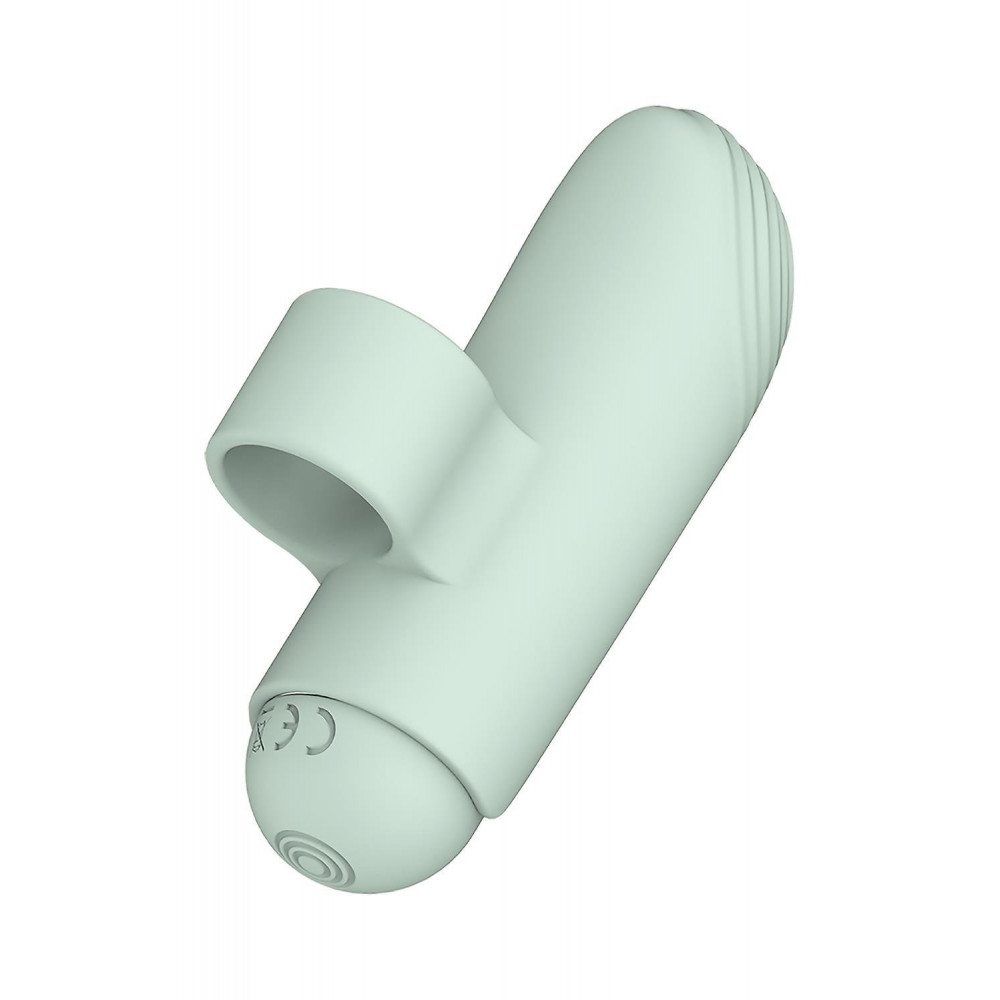 Разное - Ерекционное кольцо с вибропулей и вибратор на пальчик Dream Toys GLAM мятный 4