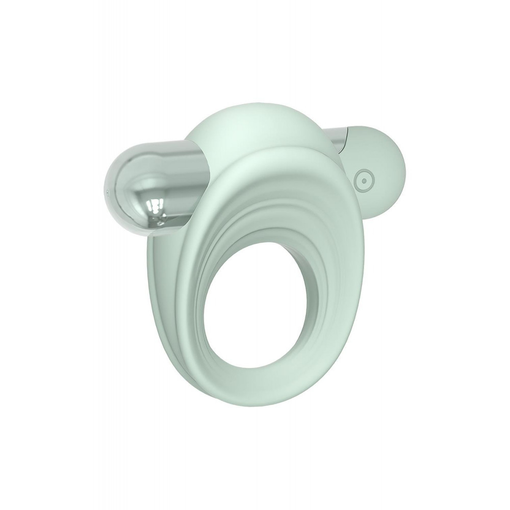 Разное - Ерекционное кольцо с вибропулей и вибратор на пальчик Dream Toys GLAM мятный 3