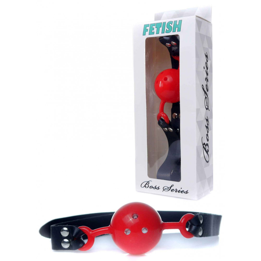 Электростимуляторы - Кляп Fetish Boss Series - Ball Gag rubber Red 1, BS6100032