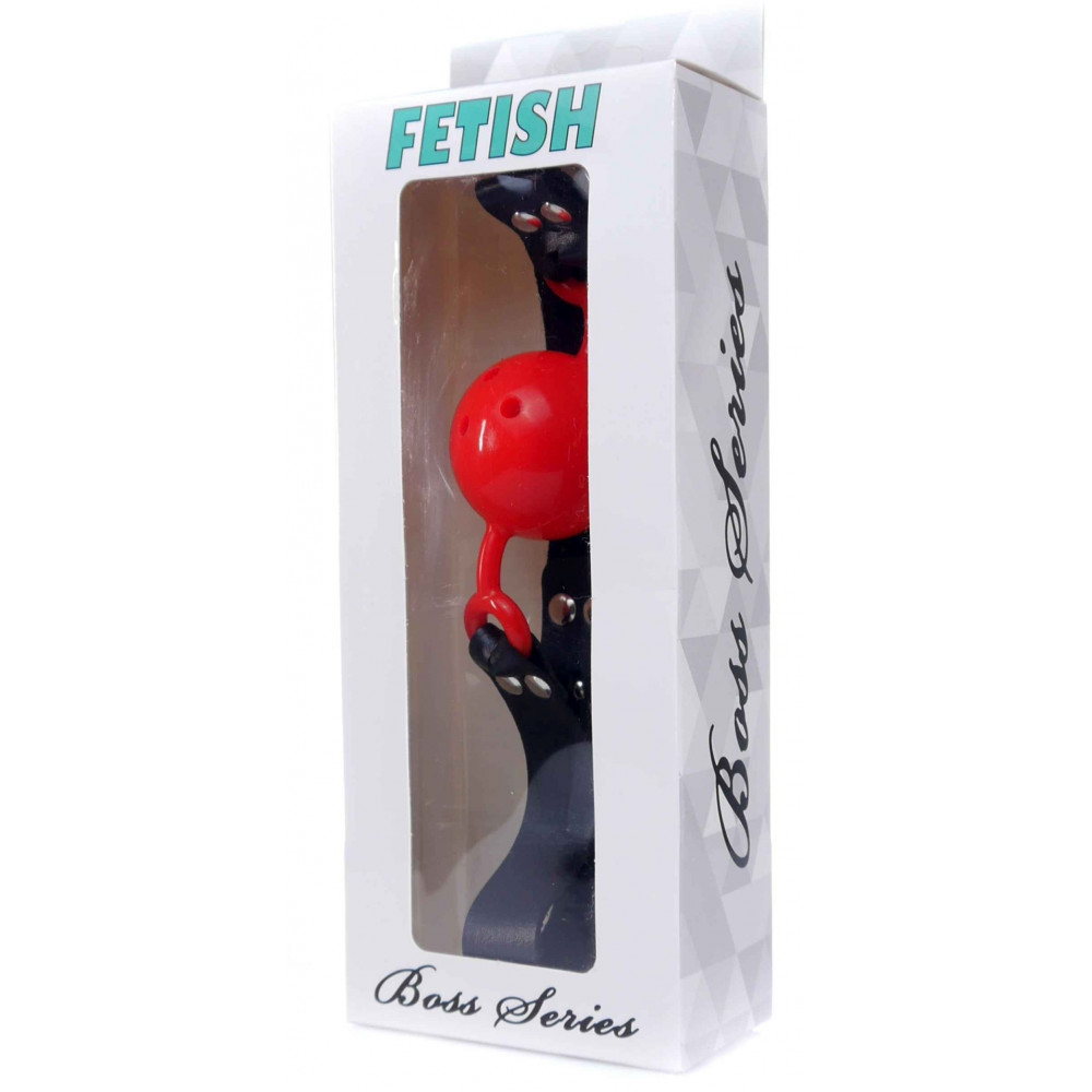 Электростимуляторы - Кляп Fetish Boss Series - Ball Gag rubber Red 1, BS6100032 2