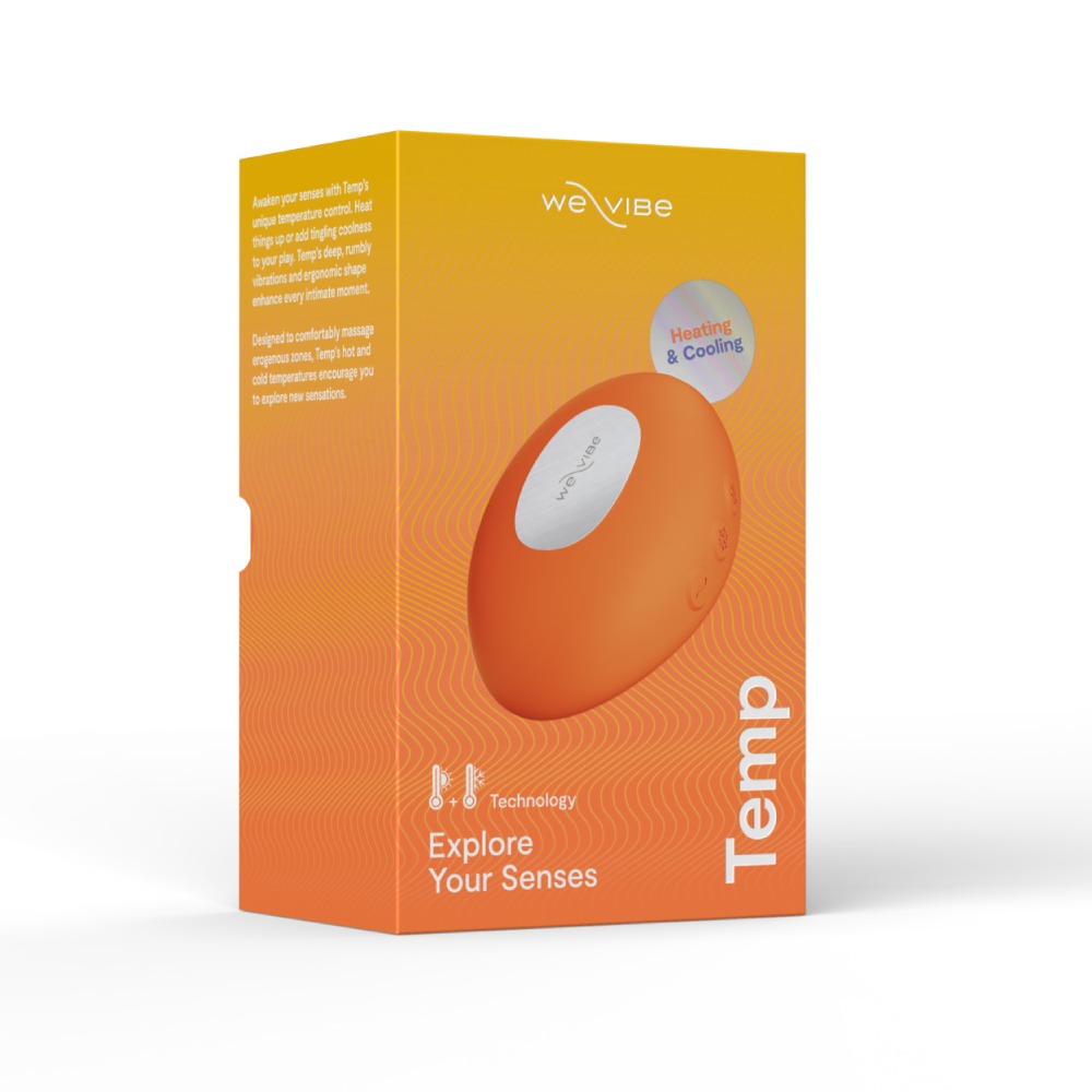 Вібропулі та міні-вібратори - Кліторальний вібратор We-Vibe Temp Tangerine з функцією нагрівання та охолодження, помаранчевий 4