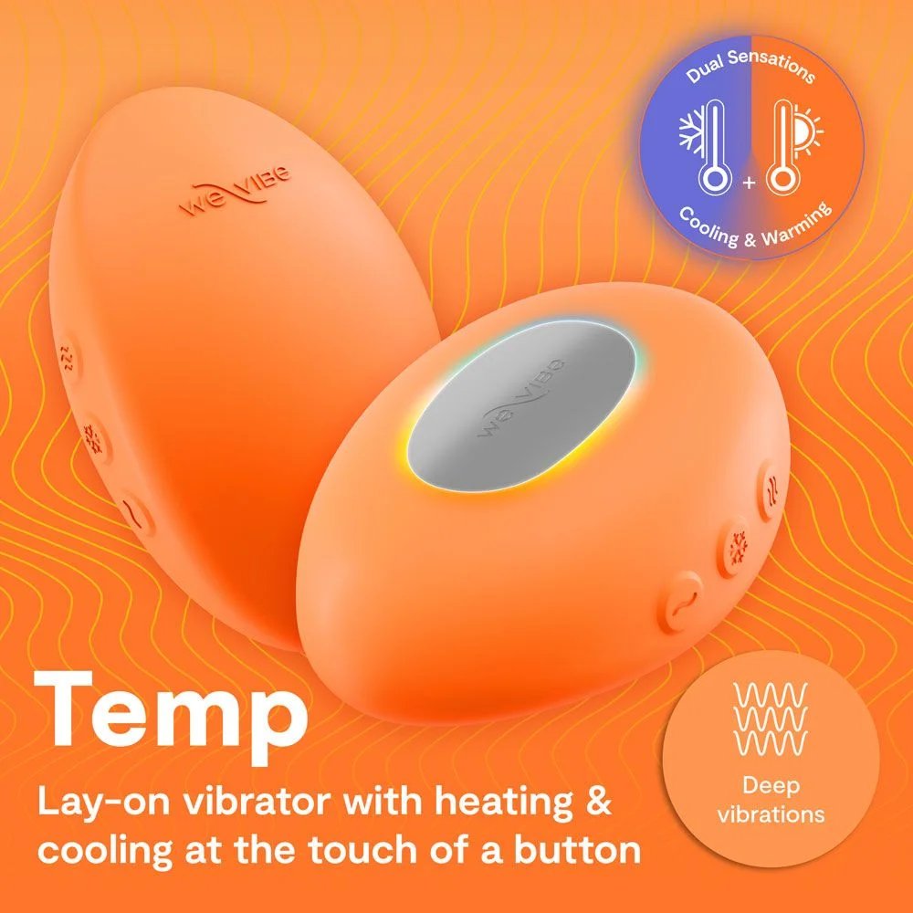 Вібропулі та міні-вібратори - Кліторальний вібратор We-Vibe Temp Tangerine з функцією нагрівання та охолодження, помаранчевий 38