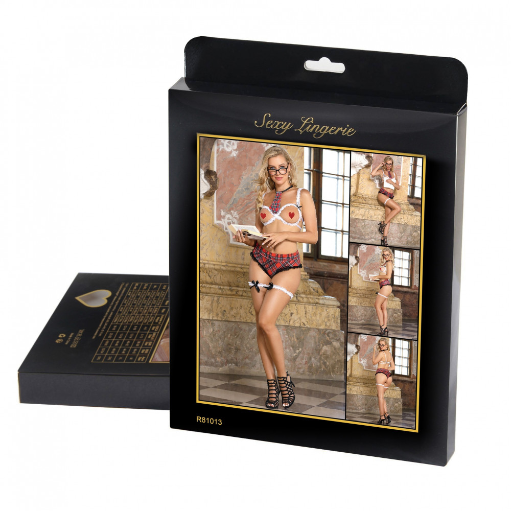 Різне - Костюм школярки Star Night 4 предмети, біло-червоний, XL-2XL 6