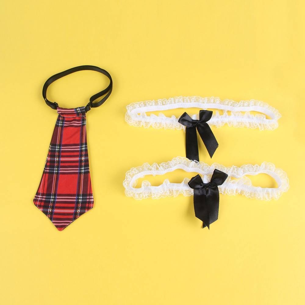 Різне - Костюм школярки Star Night 4 предмети, біло-червоний, XL-2XL 3