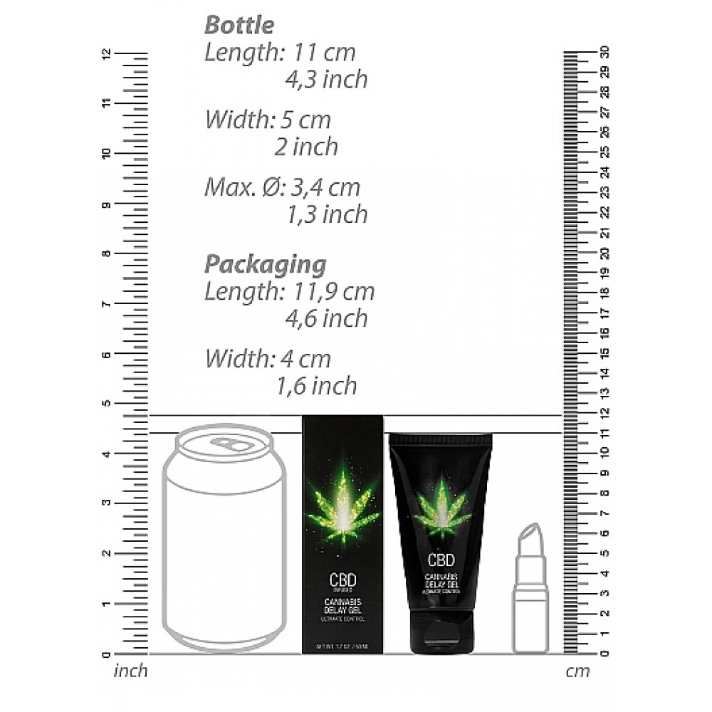 Лубриканты - Крем пролонгирующий Shots - CBD Cannabis Delay Gel, 50 ml 6