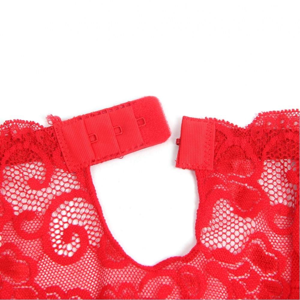 Різне - Мереживний пояс для панчіх StarNight червоний, XS-S 4