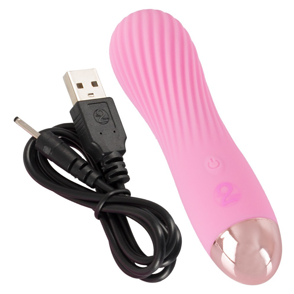 Секс игрушки - Мини-вибратор с волнообразным рельефом Cuties, розовый 2