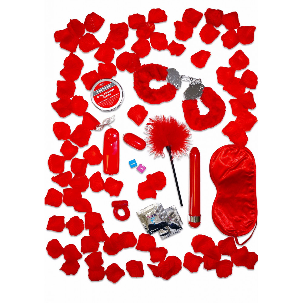 - Набор БДСМ игрушек подарочный Toy Joy Romance Gift Set, красный
