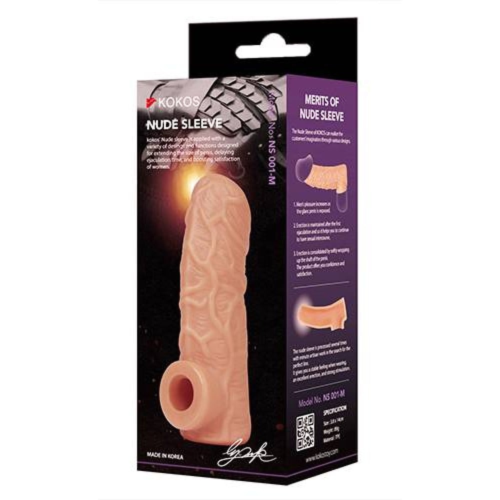  - Насадка на член з відкритою головкою та отвором для мошонки Kokos 12 см. NS 001-M 6