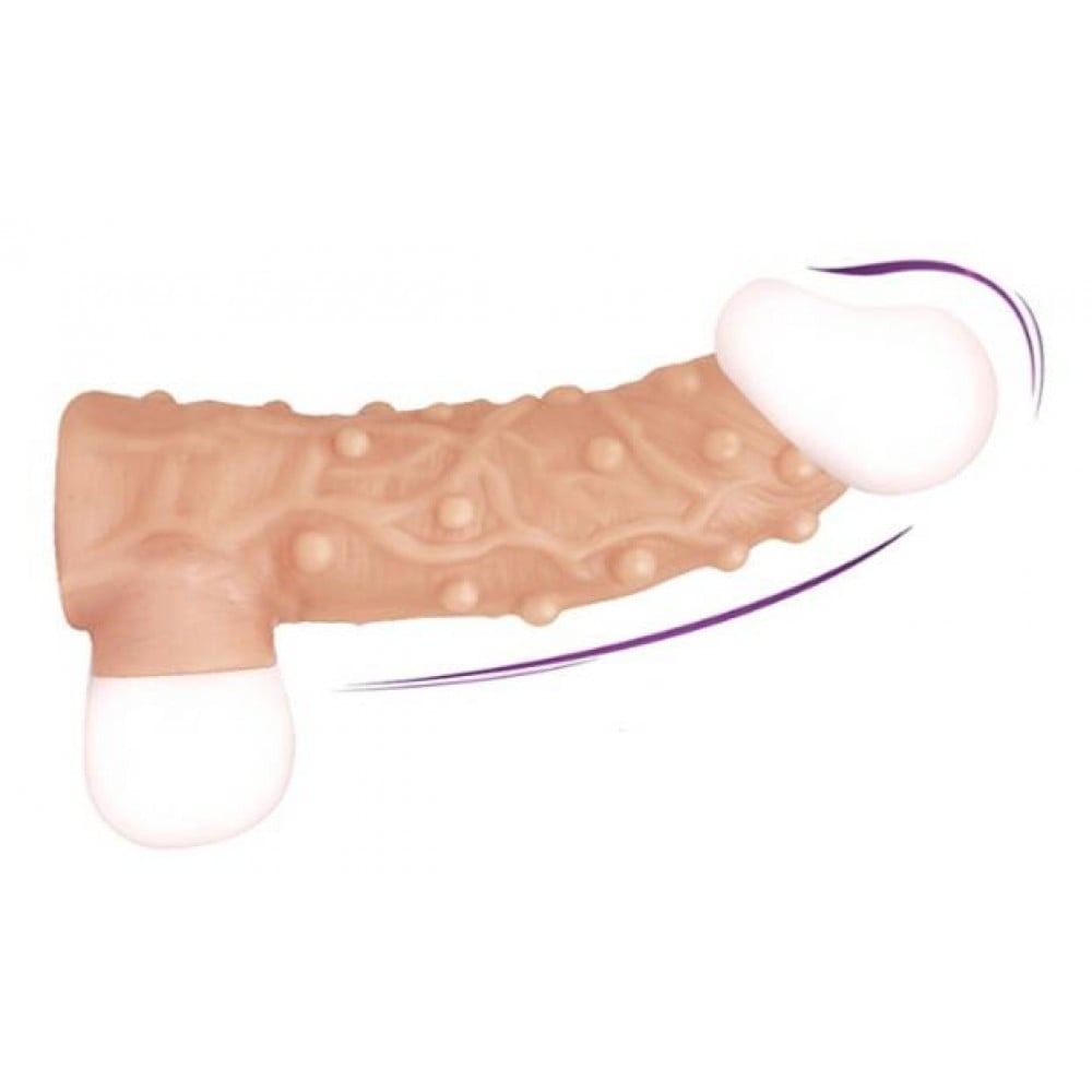  - Насадка на член з відкритою головкою та отвором для мошонки Kokos 12 см. NS 001-M 4