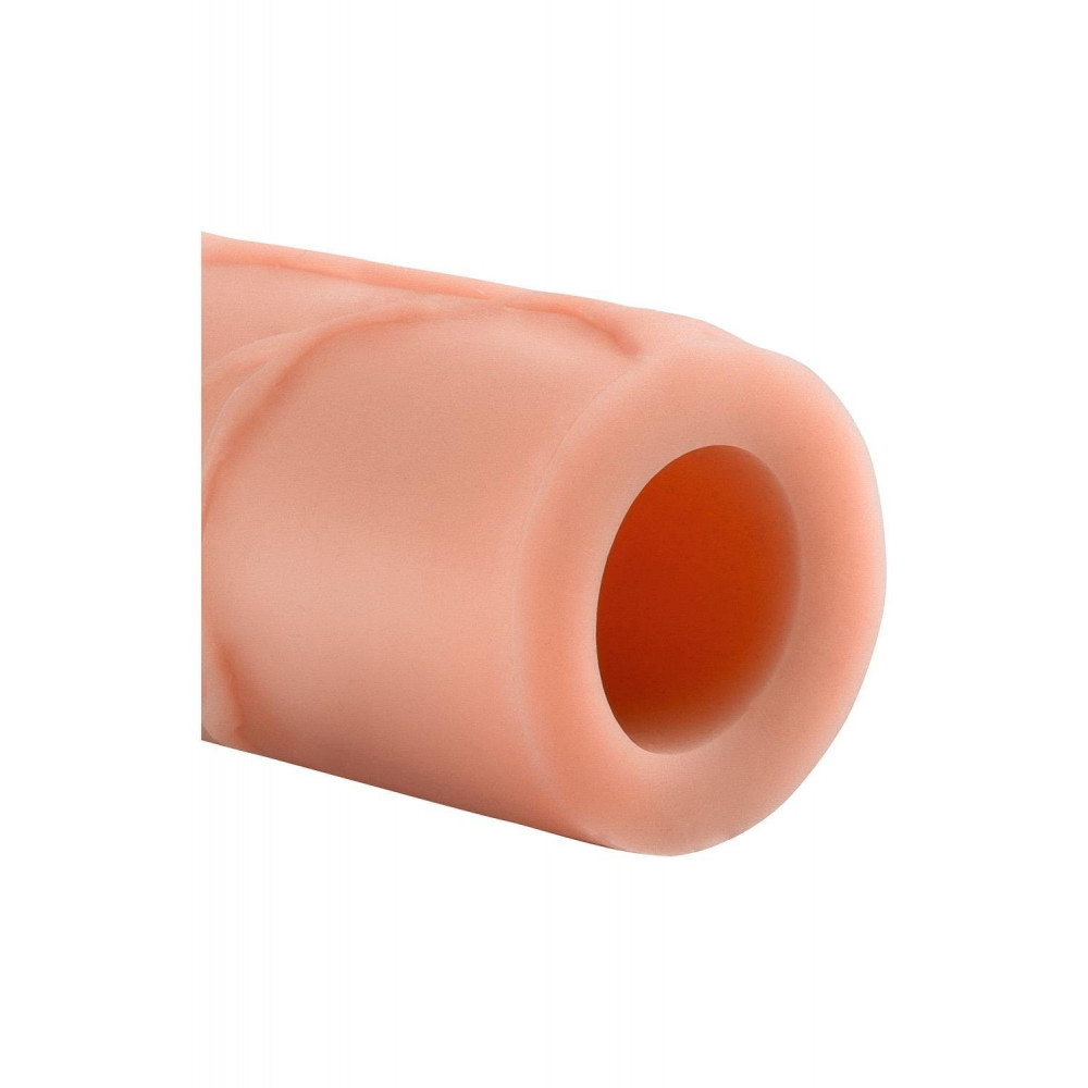 Эрекционные кольца без вибрации - Насадка на член удлиняющая +7.6 см Pipedream X-Tensions телесная, 22.8 х 4.4 см 2