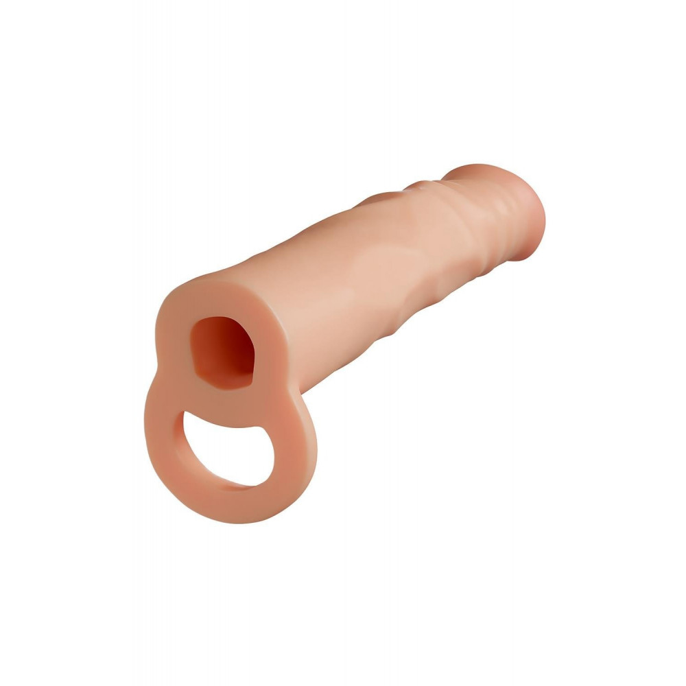 Разное - Насадка на пенис реалистичная Blush Performance Plus с кольцом для мошонки, бежевая 4