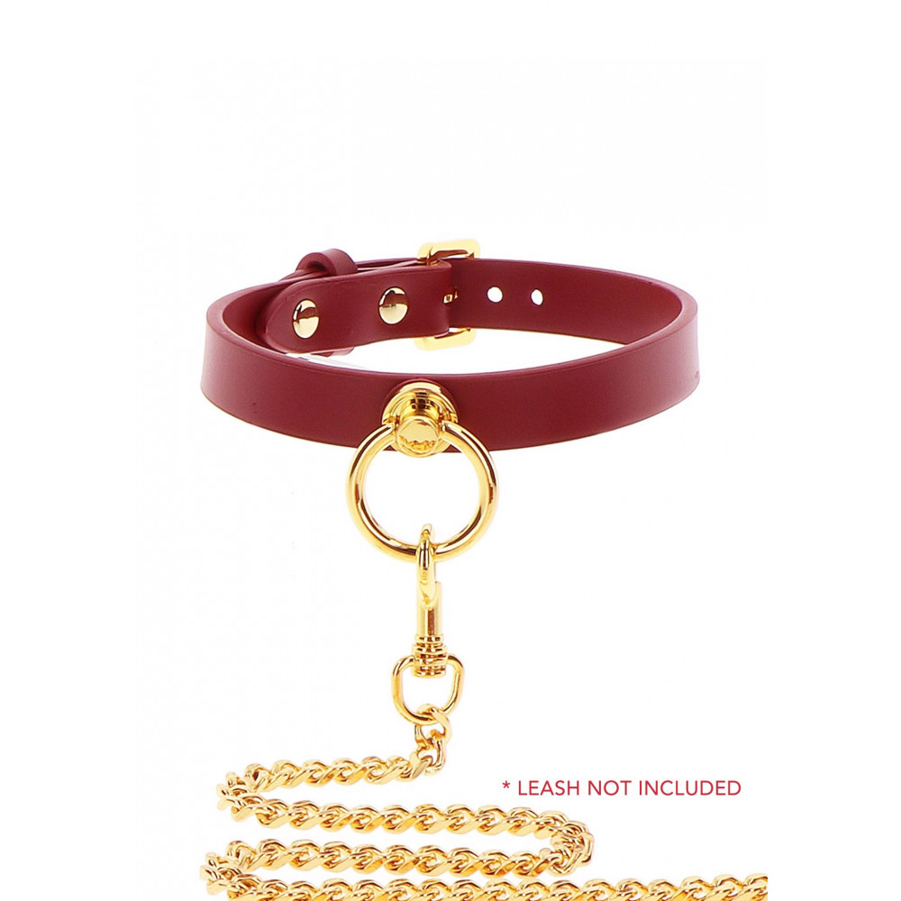 Різне - Нашийник з кільцем Taboom, з веганської шкіри, червоний 6