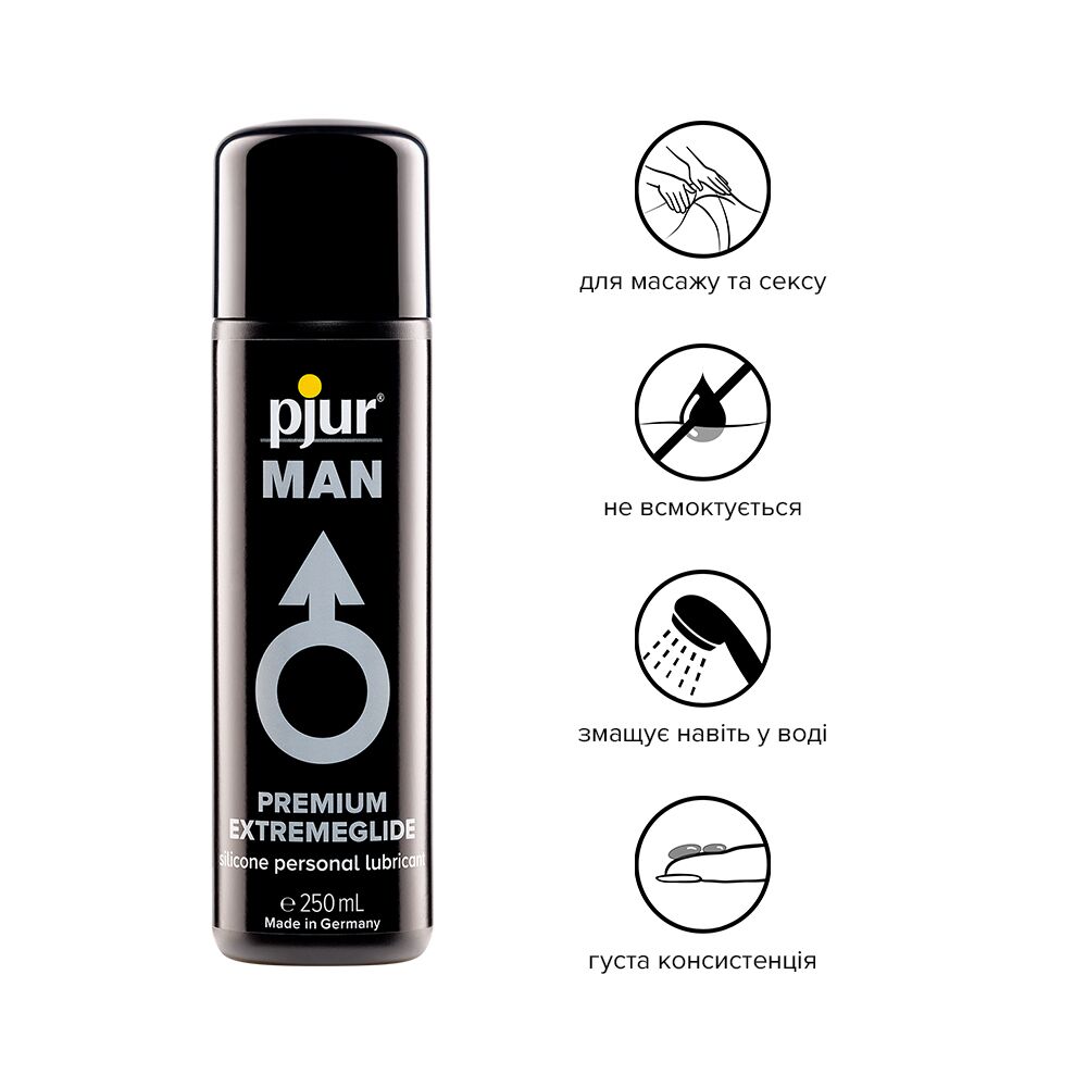 Смазки для мужчин - Густая силиконовая смазка pjur MAN Premium Extremeglide 250 мл с длительным эффектом, экономная 2