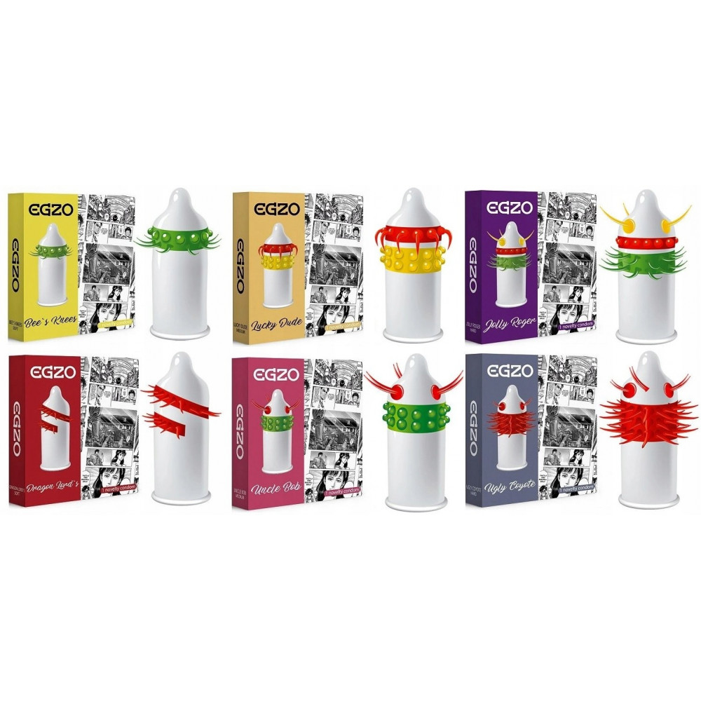 Презервативы - Презерватив со стимулирующими эластичными усиками EGZO Cocky Friend латексный 2