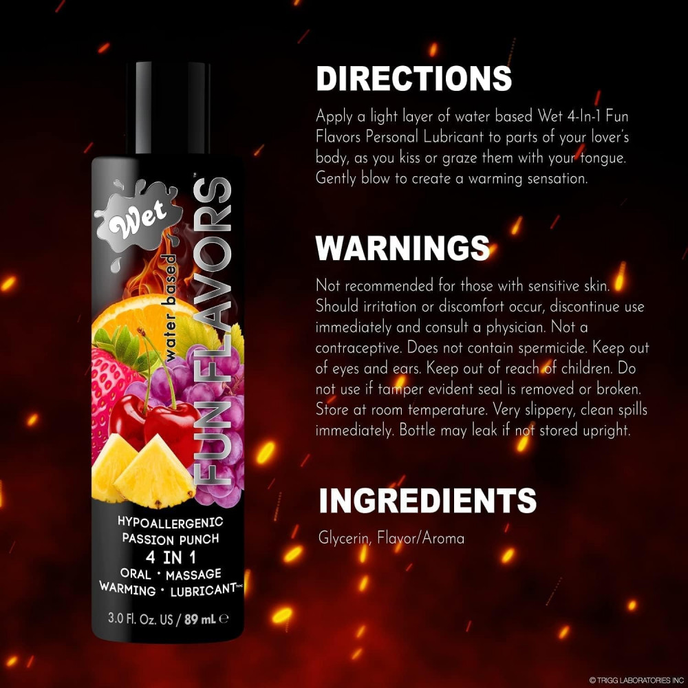  - Съедобный лубрикант 4 в 1 на водной основе Wet Fun Passion Punch 30 мл 1