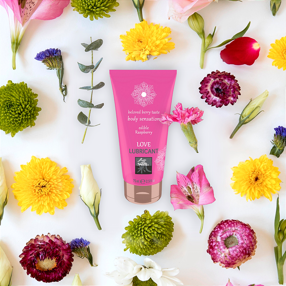 Оральные смазки - Съедобный лубрикант SHIATSU Love Малина, 75 мл 2