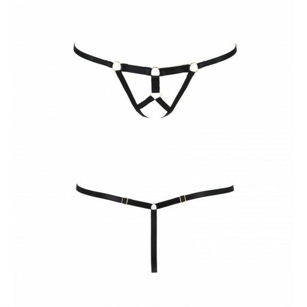 Женское эротическое белье - Трусики стринги из стреп Passion Exclusive ARMANDA THONG XXL/XXXL, black 4