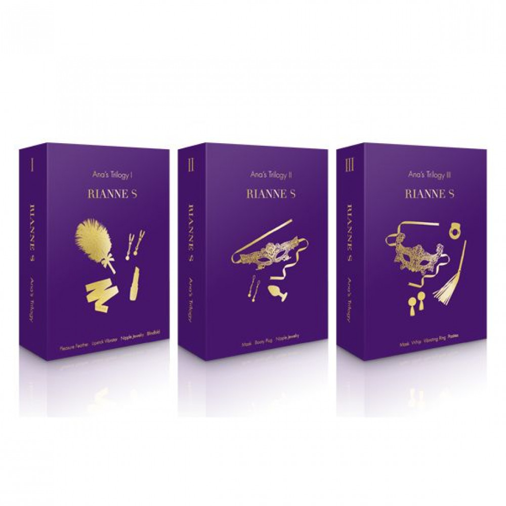 Подарочные наборы - Подарочный набор RIANNE S Ana's Trilogy Set I: помада-вибратор, перышко, зажимы для сосков, повязка 1