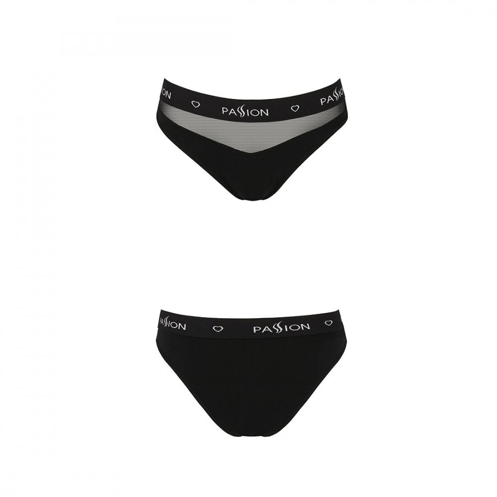 Эротические комплекты - Трусики с прозрачной вставкой Passion PS006 PANTIES black, size XL 3