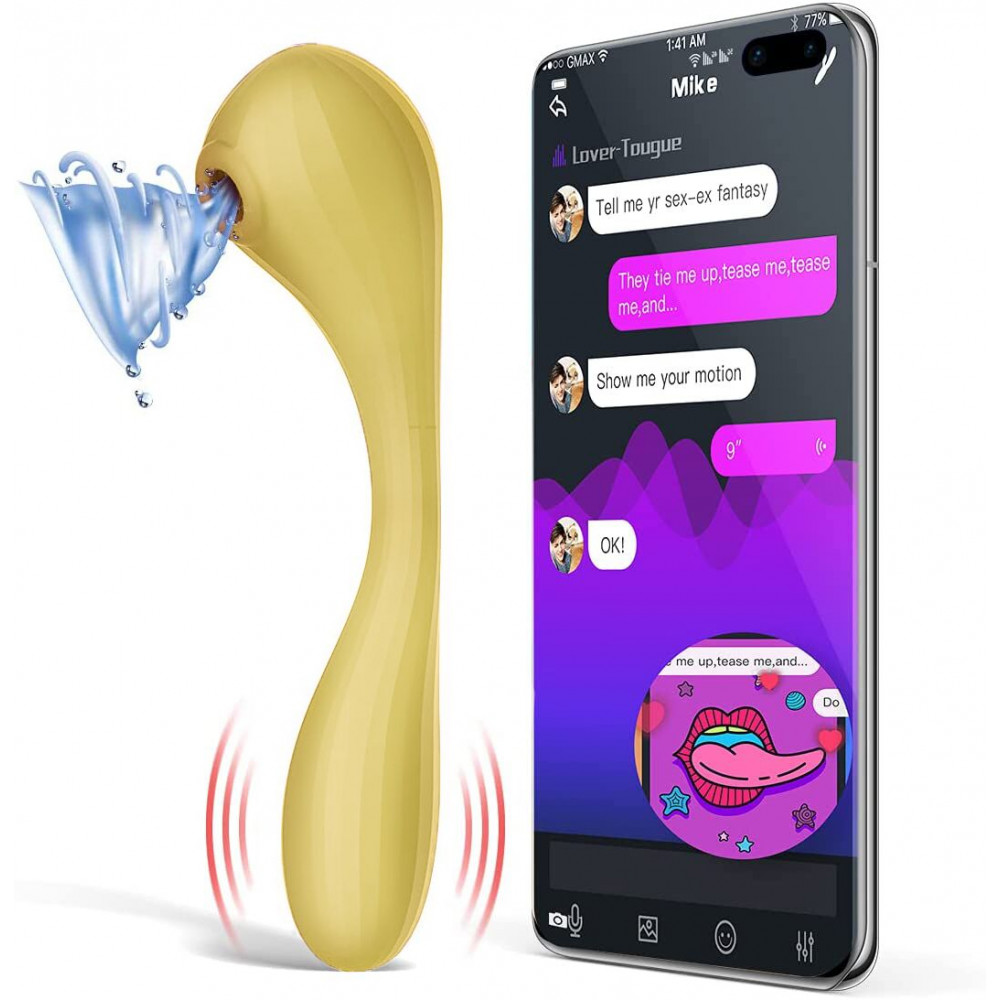 Вибраторы вакуумные - Вакуумный вагинально-клиторальный стимулятор Magic Motion Bobi Yellow, управление со смартфона