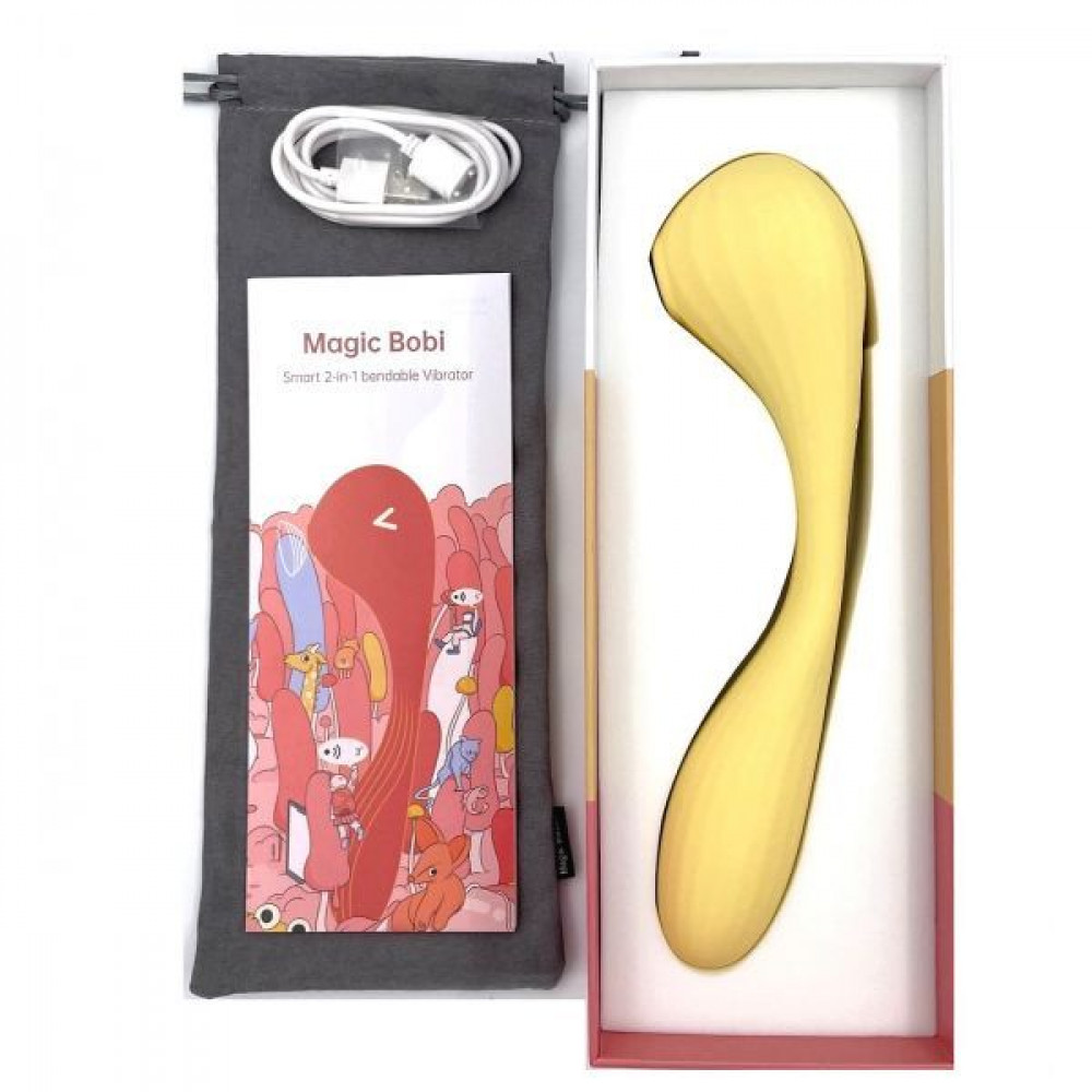 Вибраторы вакуумные - Вакуумный вагинально-клиторальный стимулятор Magic Motion Bobi Yellow, управление со смартфона 5