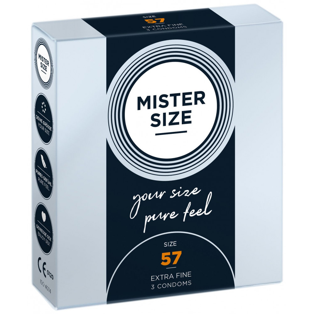 Презервативы - Презервативы Mister Size - pure feel - 57 (3 condoms), толщина 0,05 мм