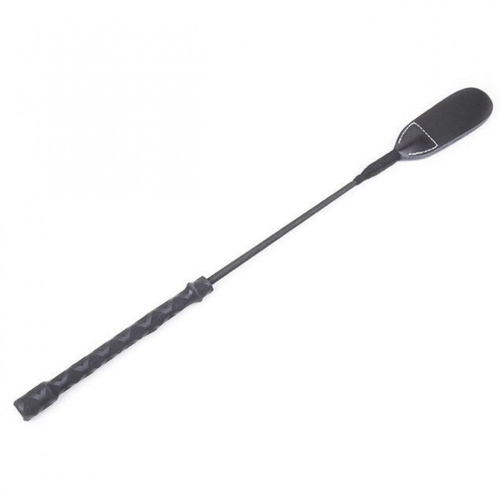 БДСМ игрушки - Стек DS Fetish экокожа Whip PU Leather riding crop, черный, 45 см