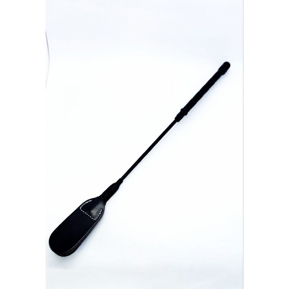 БДСМ игрушки - Стек DS Fetish экокожа Whip PU Leather riding crop, черный, 45 см 3