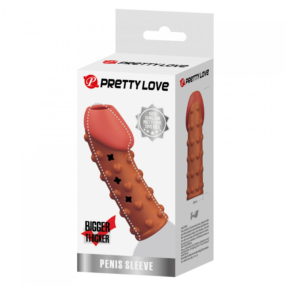  - Стимулирующая насадка на пенис Pretty Love - Penis Sleeve TPR, BI-026274 7
