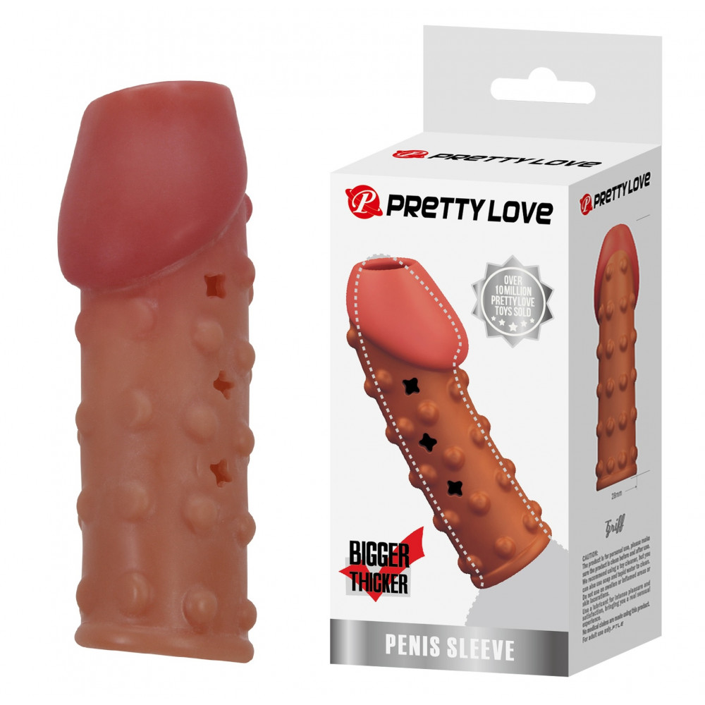  - Стимулирующая насадка на пенис Pretty Love - Penis Sleeve TPR, BI-026274