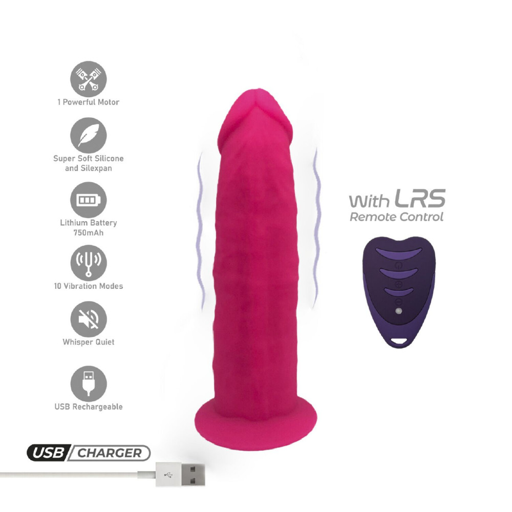 Фаллоимитаторы - Фаллоимитатор с вибрацией SilexD Henry Vibro Pink (MODEL 2 size 7in) + LRS, диаметр 4,4 см 7