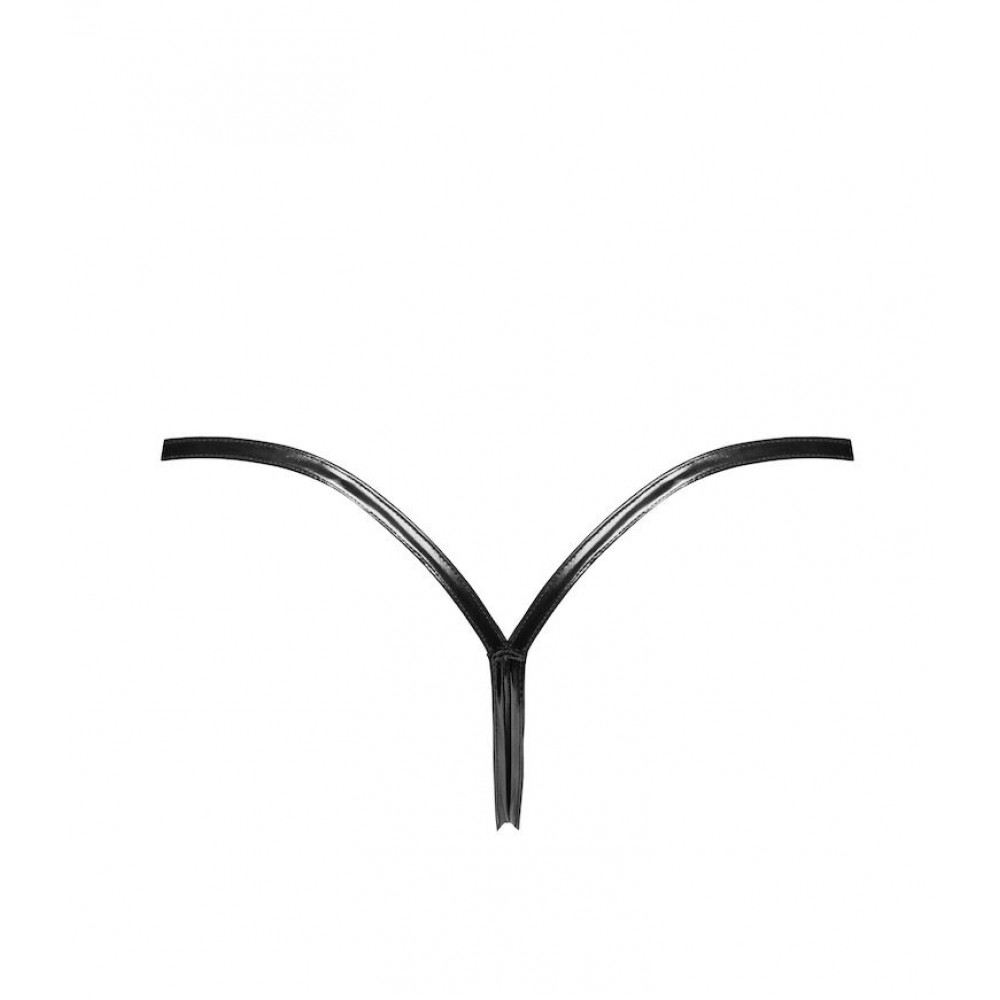  - Трусики Noir Handmade P014 Dominae PVC panty with silver clasp S 4