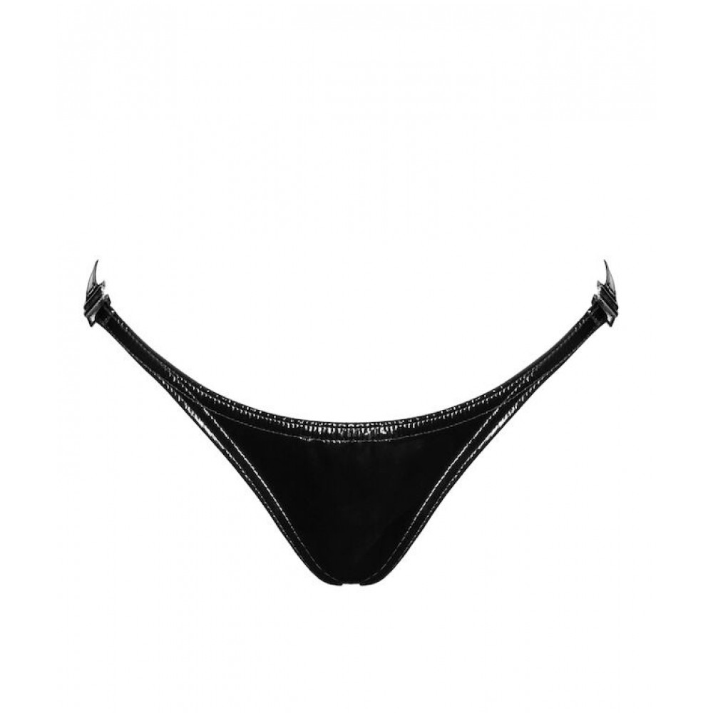  - Трусики Noir Handmade P014 Dominae PVC panty with silver clasp S 3