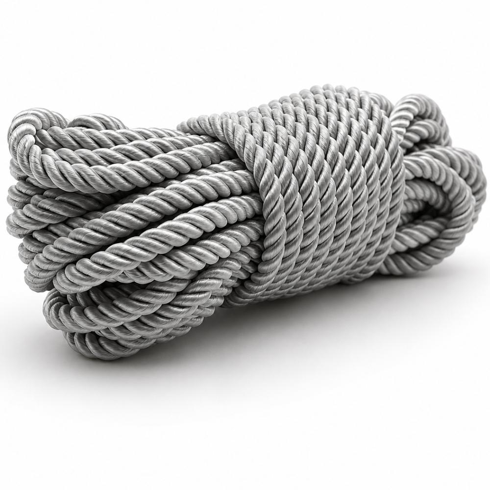 Наручники та обмеження - Мотузка для бондажу DS Fetish, шовкова, сіра, 10 м 2