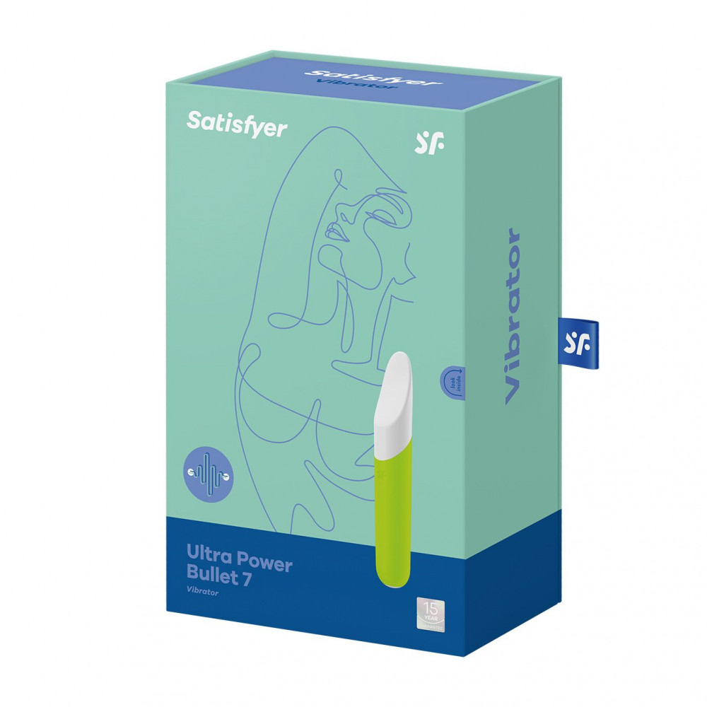 Клиторальный вибратор - Минивибратор с гибким язычком Satisfyer Ultra Power Bullet 7 Green 1