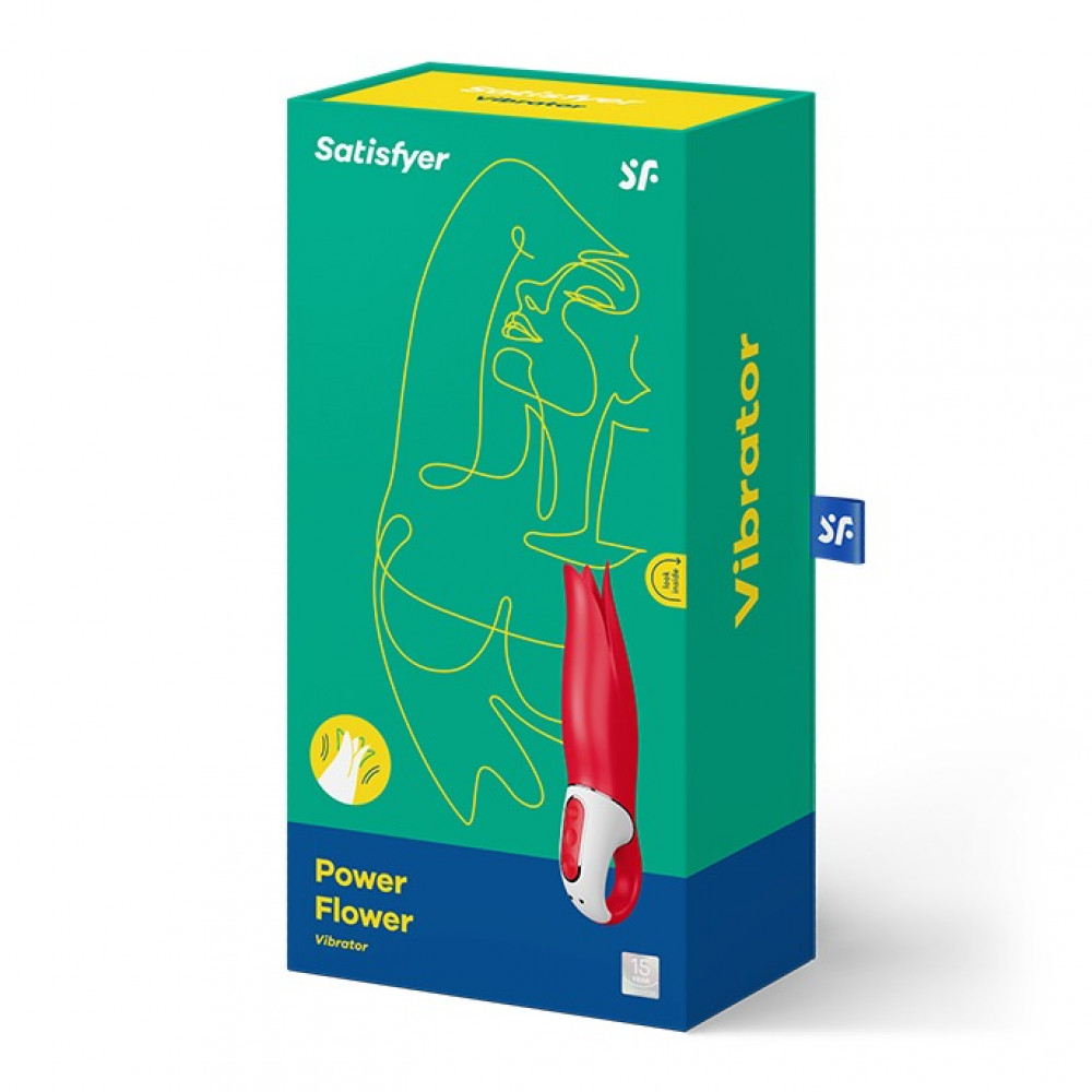Вибропули и мини-вибраторы - Вибратор в форме Цветка с мягкими лепестками Satisfyer Vibes Power Flower, красный 4