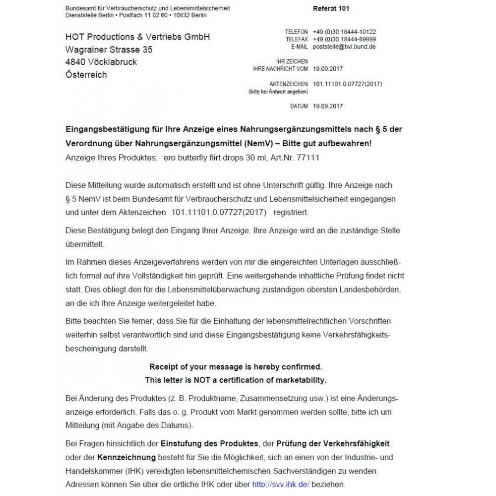 Возбуждающие препараты - Возбуждающие капли для двоих ERO Butterfly Flirt Drops, 30 мл 6