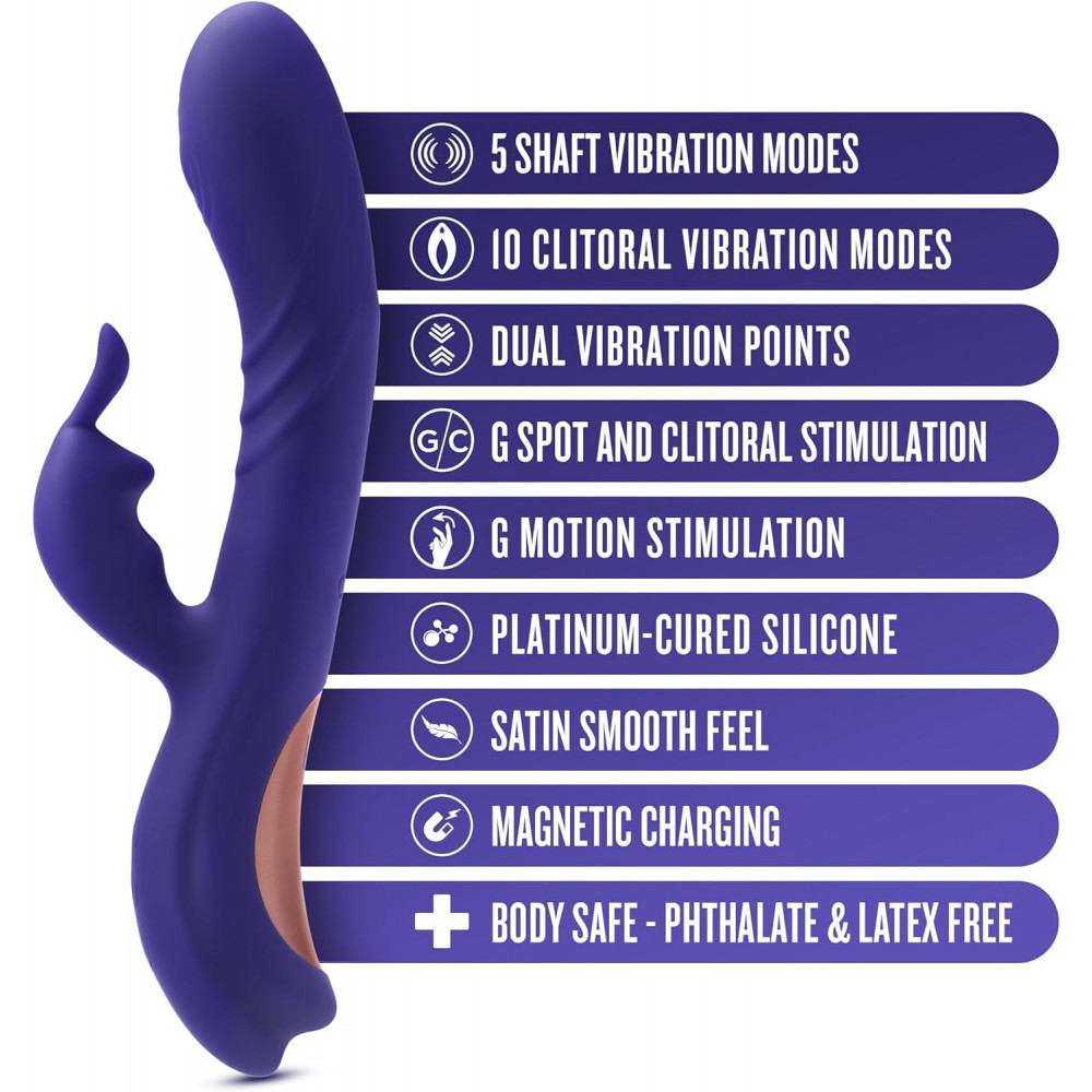 Разное - Вибратор кролик Blush Harper с G-точечной стимуляцией, синий 6