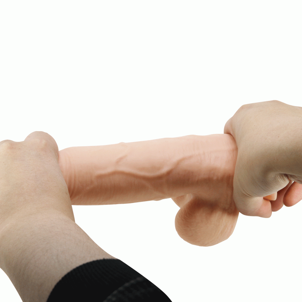  - Вибратор на присоске с хребтом и эффектом скользящей кожи BAILE - Sliding Skin 8,5'' Flesh, BW-008105ZRG 9