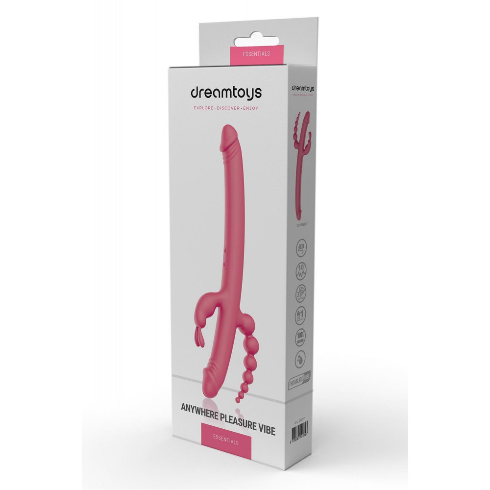Двусторонние дилдо и фаллоимитаторы - Вибратор Dreamtoys Anywhere Pleasure Vibe, розовый, 3,5 см 1