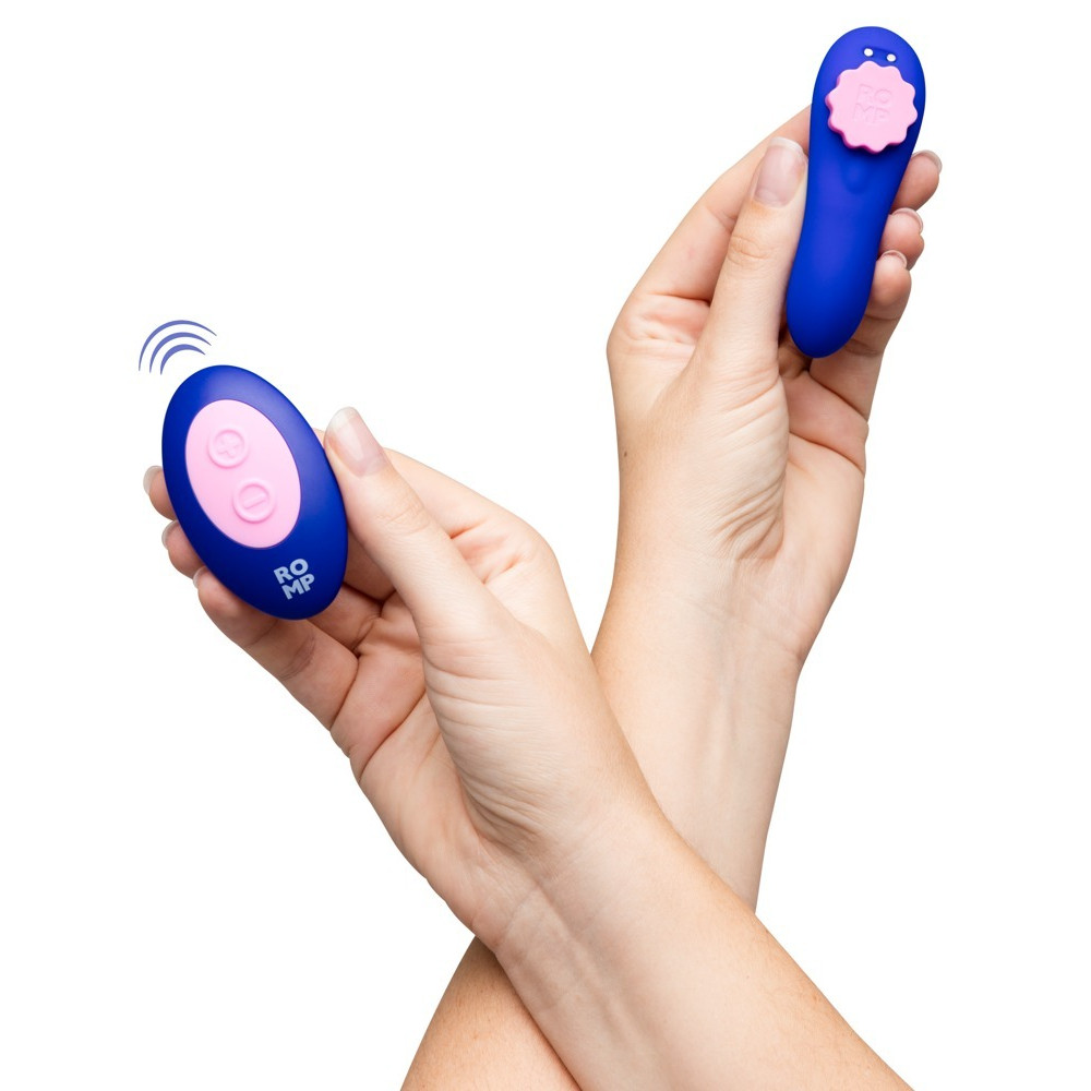 Різне - Вібратор у трусики ROMP Party з бездротовим пультом керування, синій 5