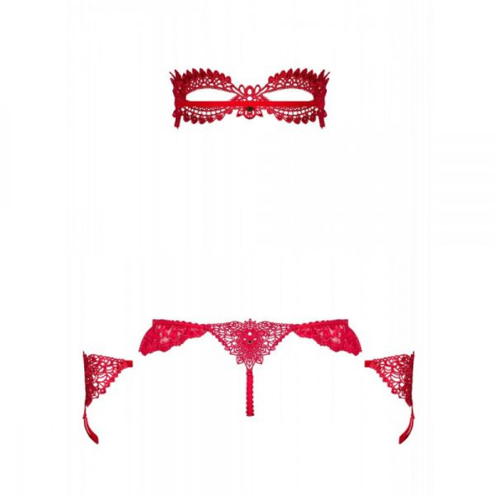 Різне - Набір маска+наручники+стрінги Obsessive Hetea 3 шт 3