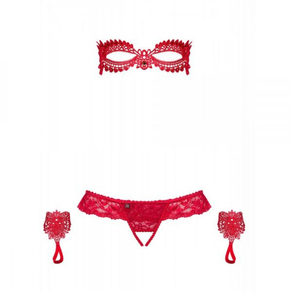 Різне - Набір маска+наручники+стрінги Obsessive Hetea 3 шт 4