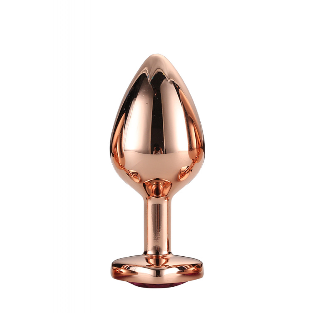 Анальная пробка со стразом - DT21790 Анальная пробка с сердцем GLEAMING LOVE ROSE GOLD PLUG MEDIUM 2