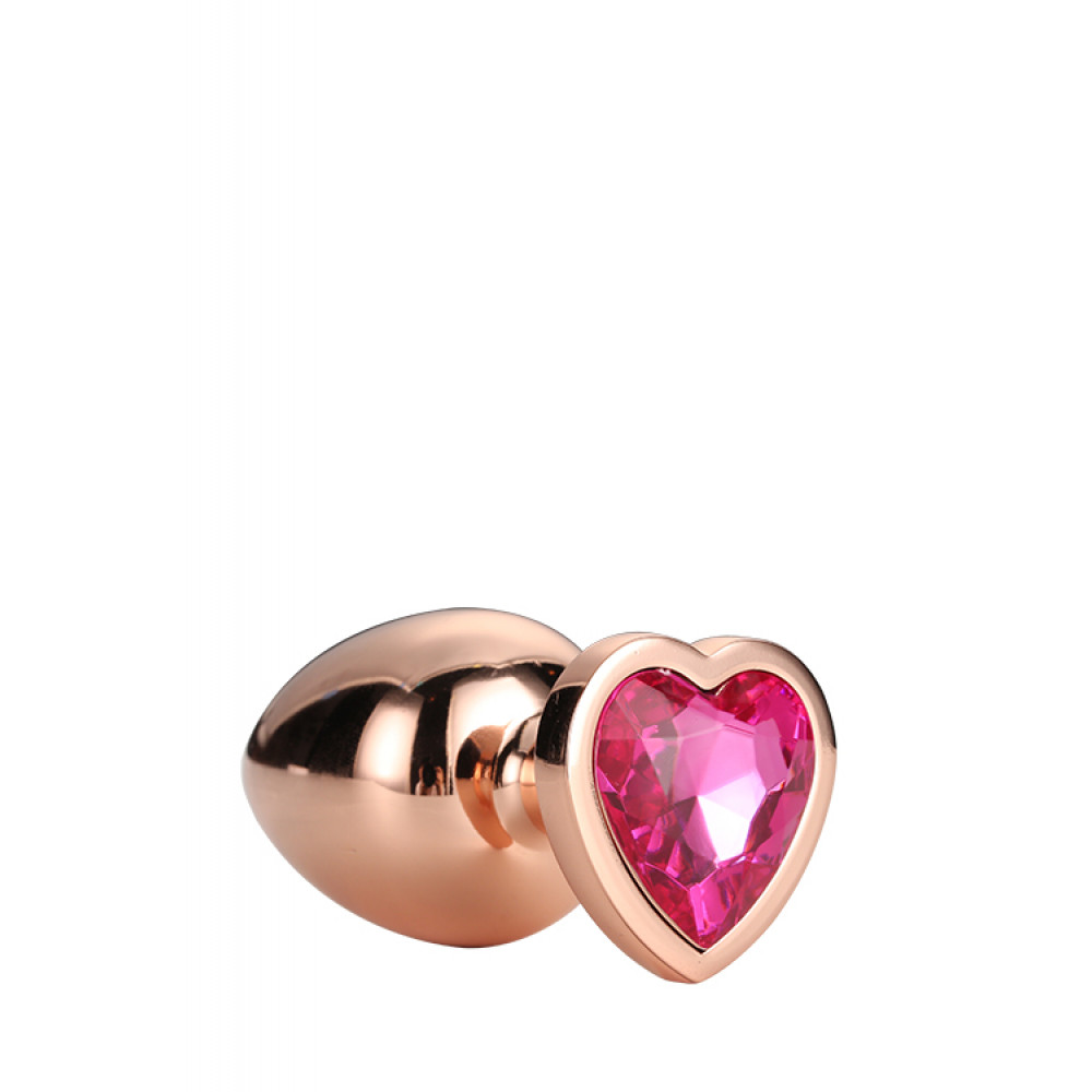 Анальная пробка со стразом - DT21790 Анальная пробка с сердцем GLEAMING LOVE ROSE GOLD PLUG MEDIUM 1