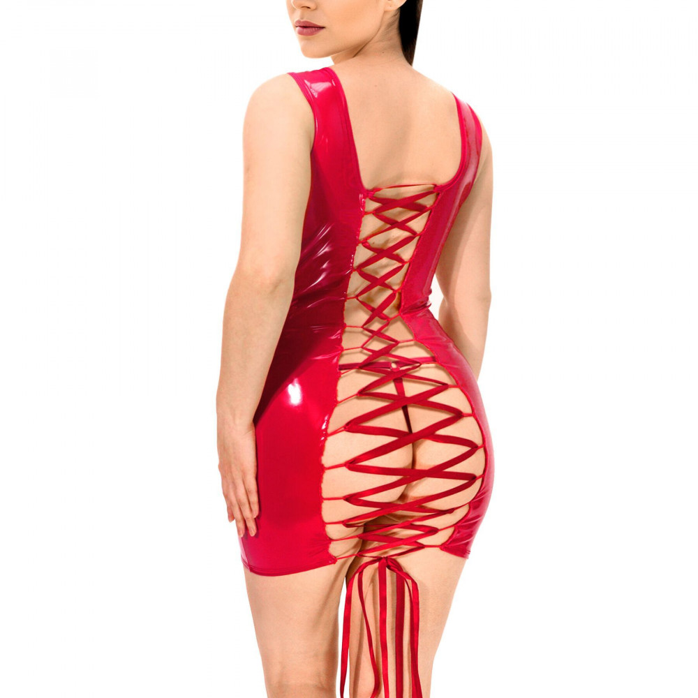  - Лакована сукня на шнурівці Art of Sex - Demi, колір червоний, XS-M 1